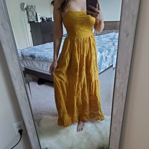 Mustard summer bohemian dress